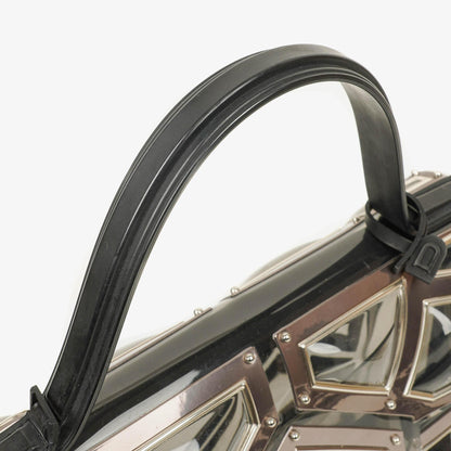 Delvaux Gladiator Tempete Satchel aus Vinyl in Antiksilber