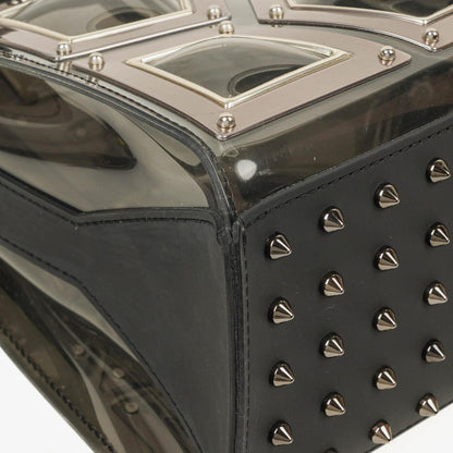 Delvaux Gladiator Tempete Satchel aus Vinyl in Antiksilber