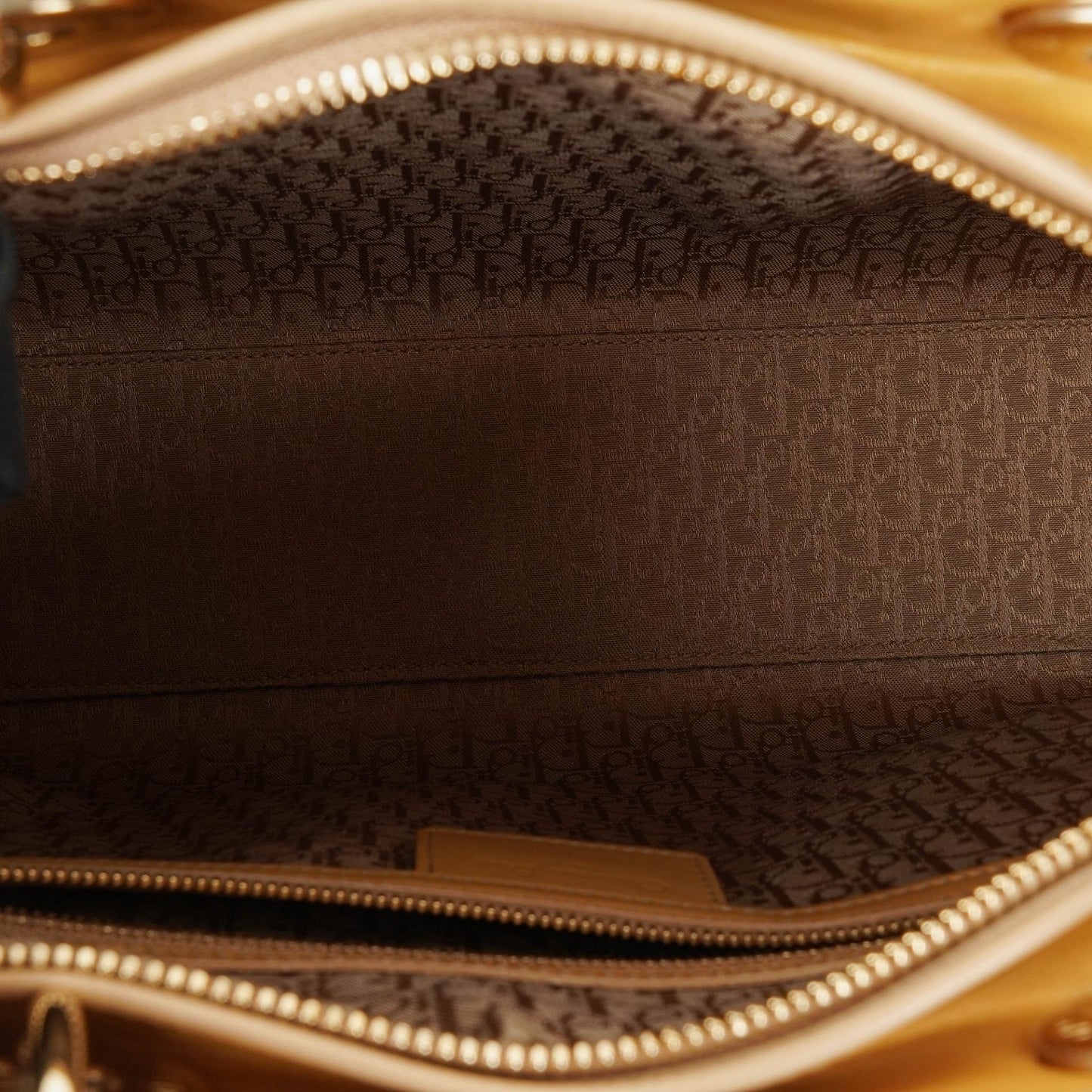 Dior Lady Dior Vintage Große Beige Lack-Kalbsleder Handtasche