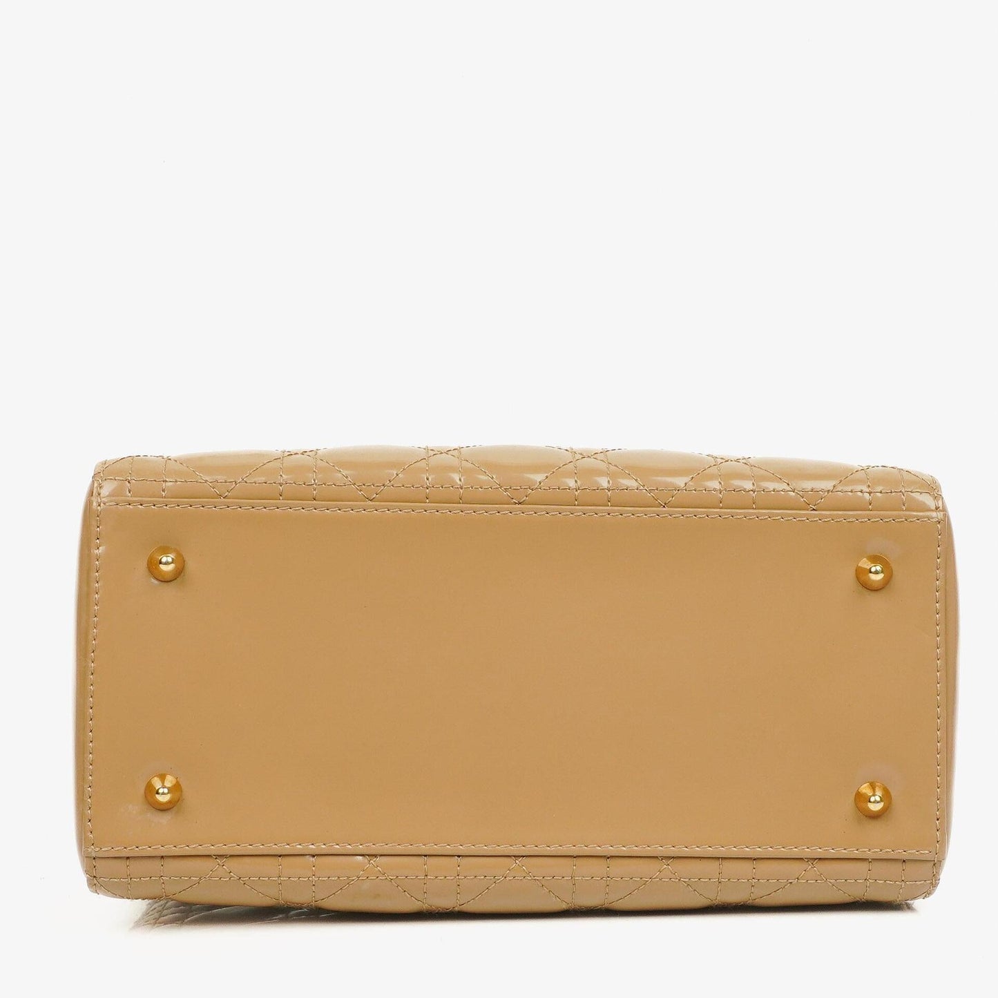 Dior Lady Dior Vintage Medium Handtasche aus beigem Lackkalbsleder