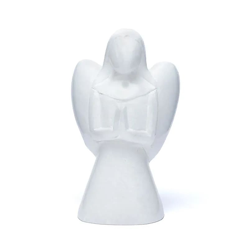 Engel Statuette Marmor weiß - 552 g; ±13.5 cm - Laminimas e.K