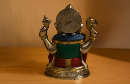 Ganesha statue with noble mosaic decoration a powerful symbol