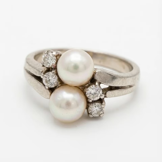 Edler Perlenring 585 Gold – Zeitloser Vintage-Glanz Gr. 53