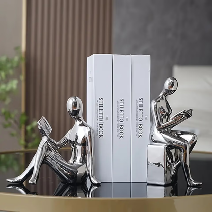 Modern minimalism: bookends in an elegant silver look