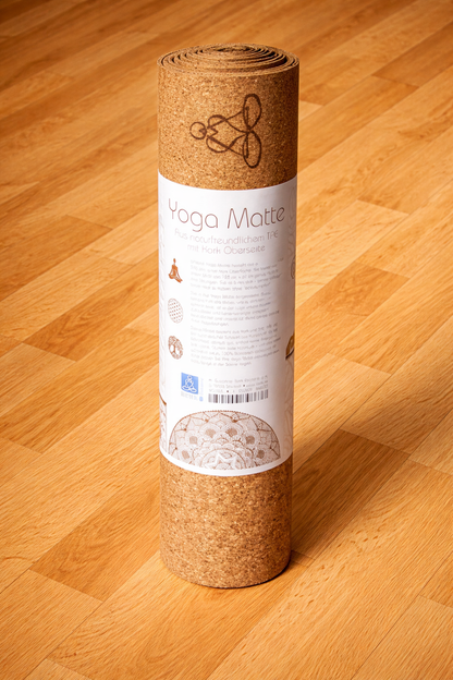 Premium Kork Yogamatte „Blume des Lebens“ • Öko-TPE • 6mm • Neu