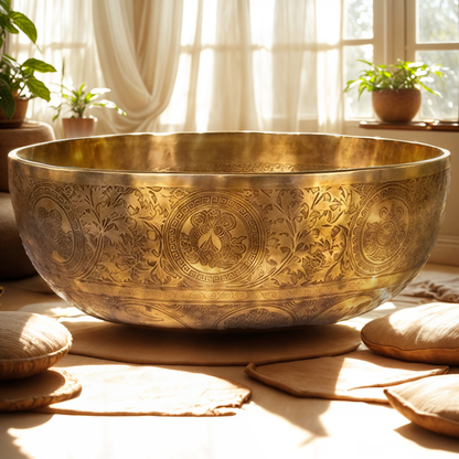 XXL Singing Bowl 50 cm – 8-Metal Hand-Hammered – Chakra &amp; Sound Bath from Nepal