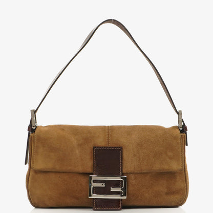Fendi Baguette Tasche Braun Wildleder