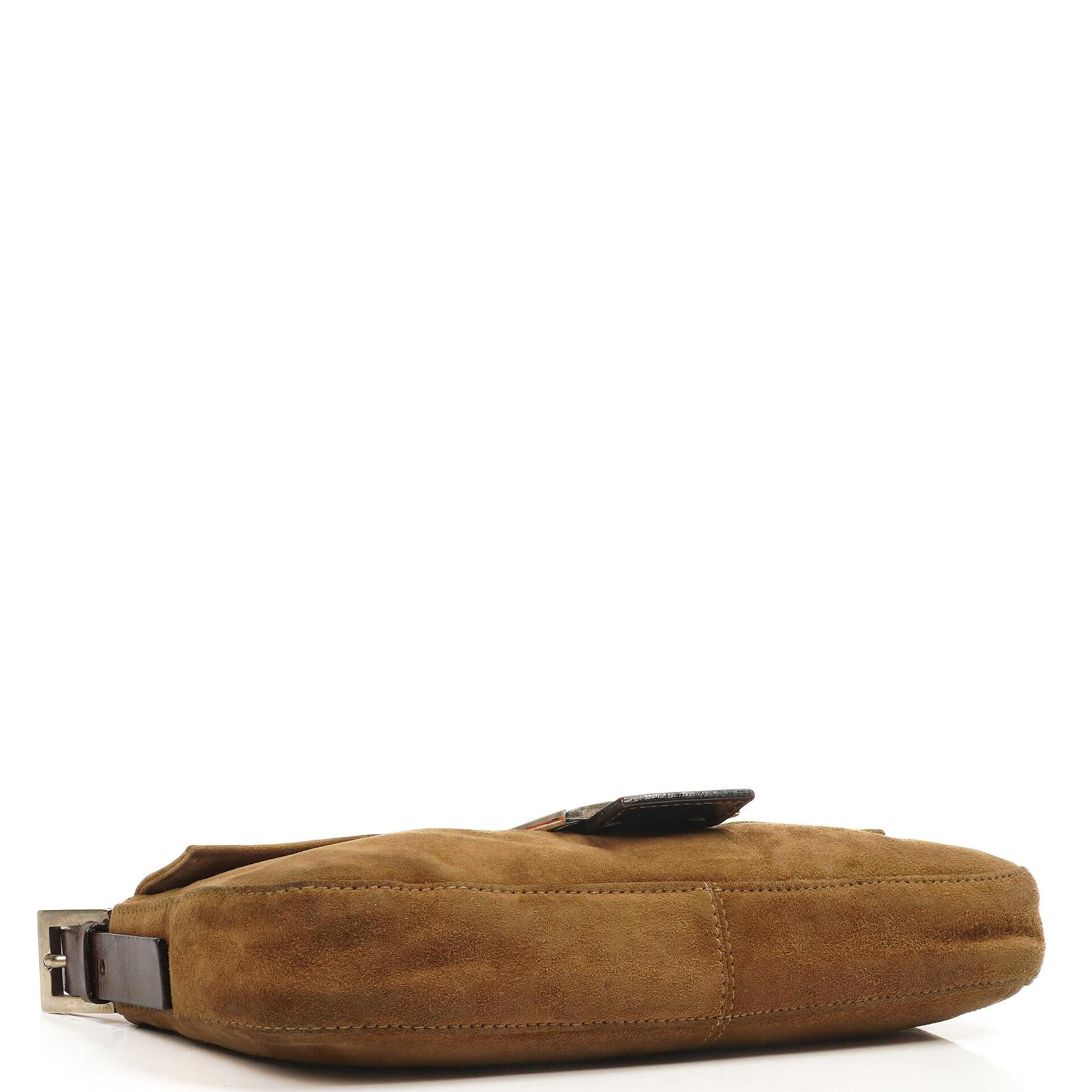Fendi Baguette Tasche Braun Wildleder