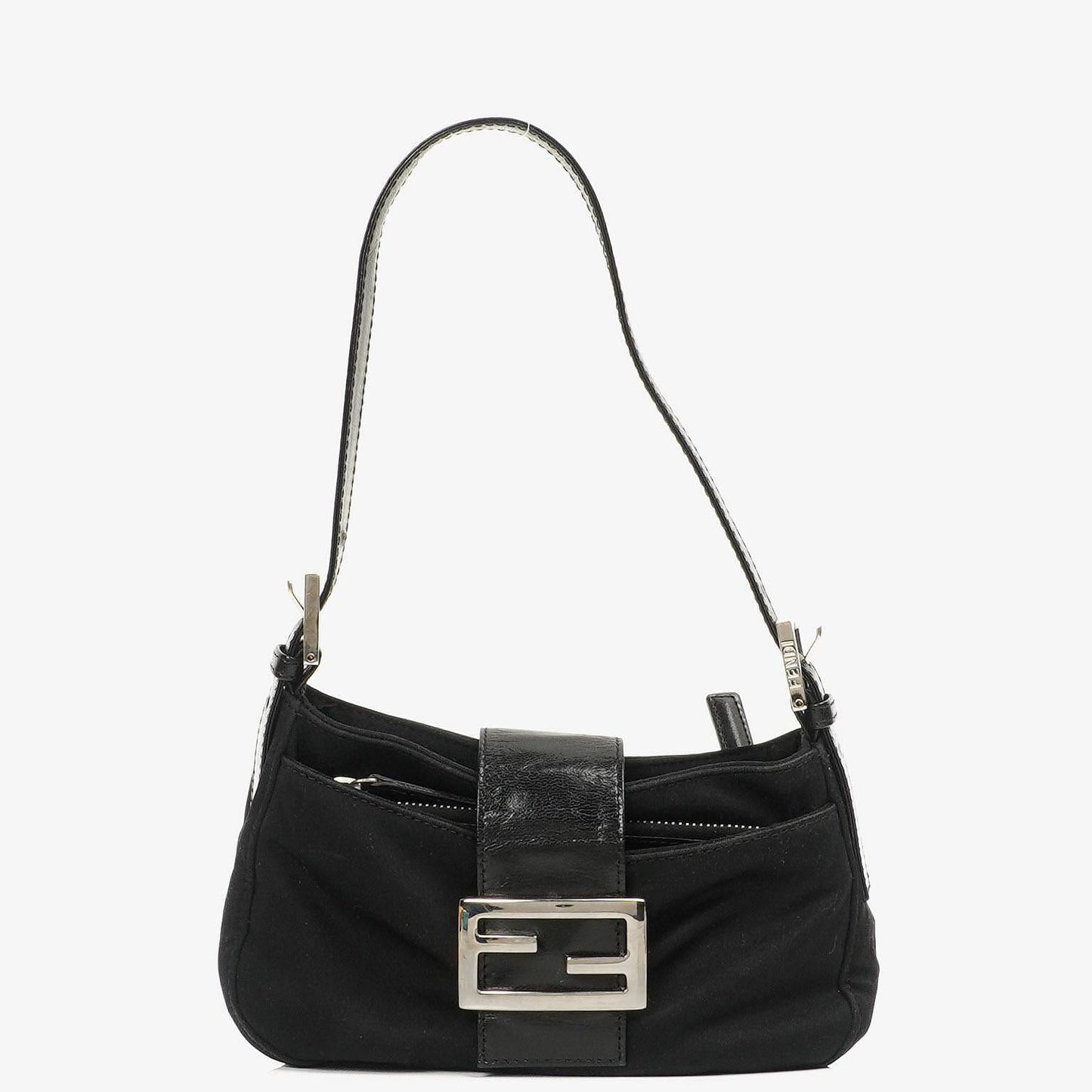 Fendi Baguette Schwarze Neopren Tasche