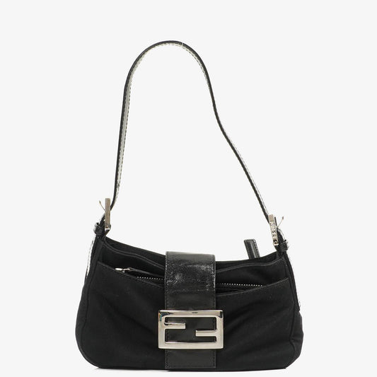 Fendi Baguette Schwarze Neopren Tasche