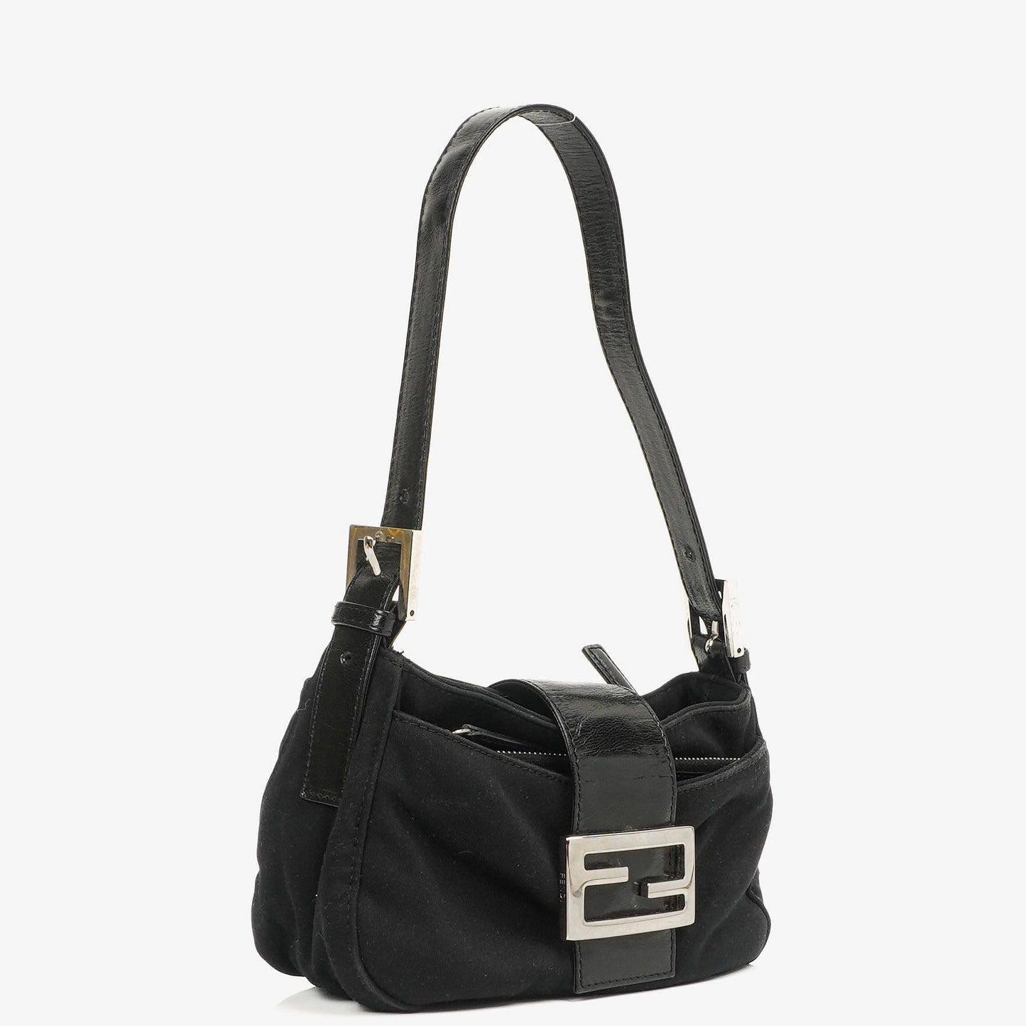 Fendi Baguette Schwarze Neopren Tasche