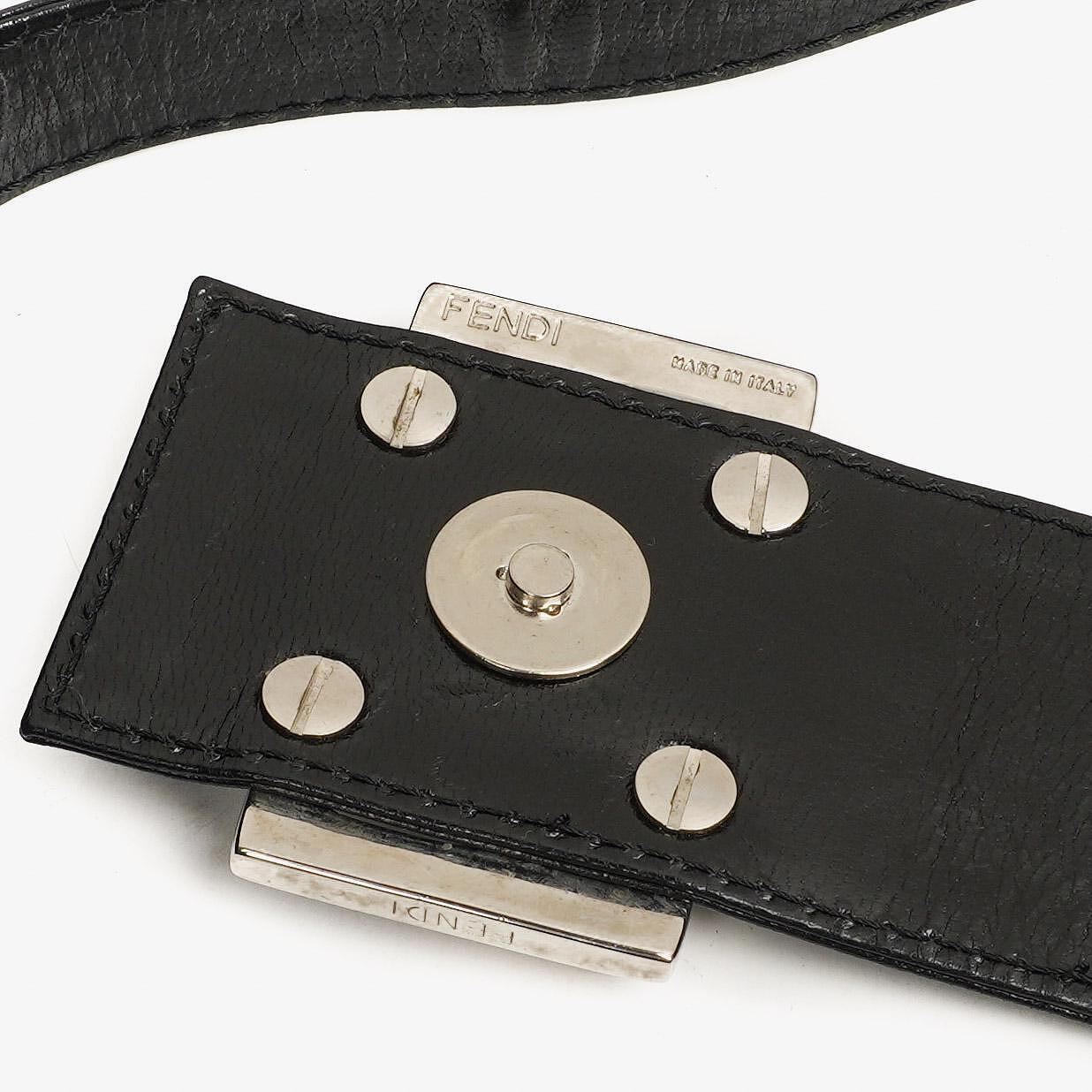 Fendi Baguette Schwarze Neopren Tasche