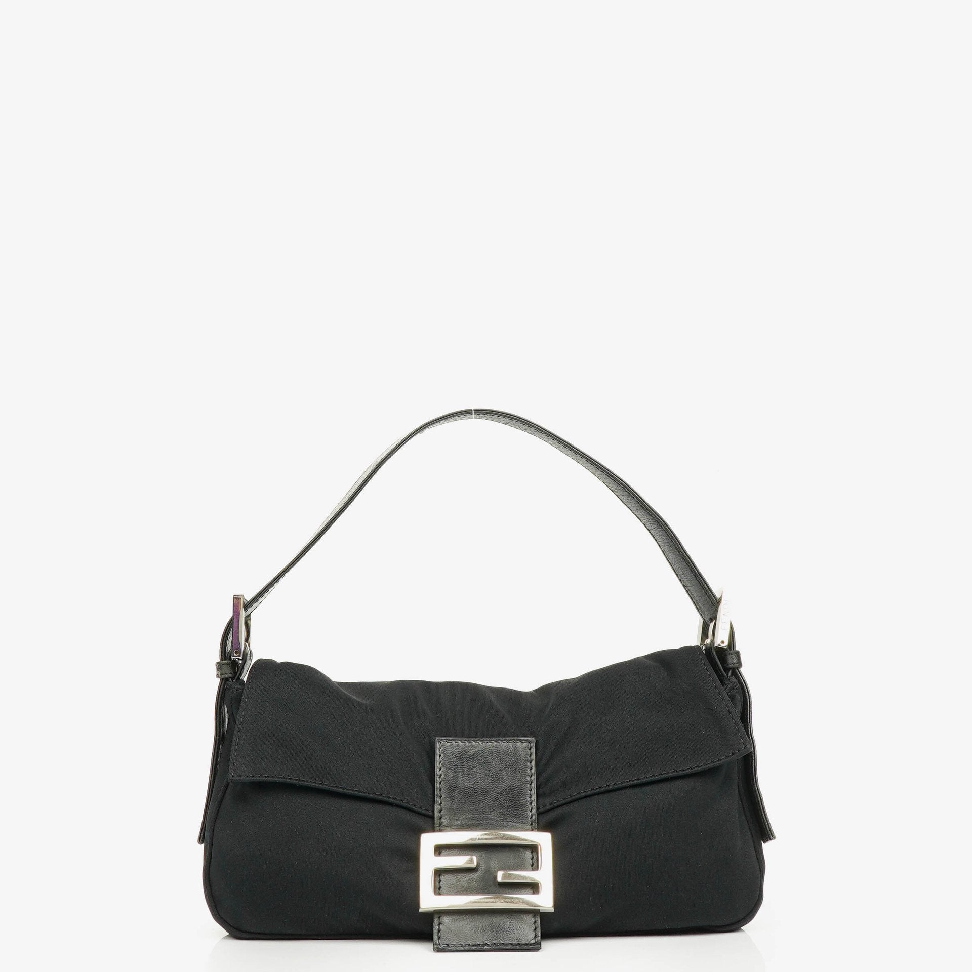 Fendi Baguette Schultertasche aus schwarzem Neopren
