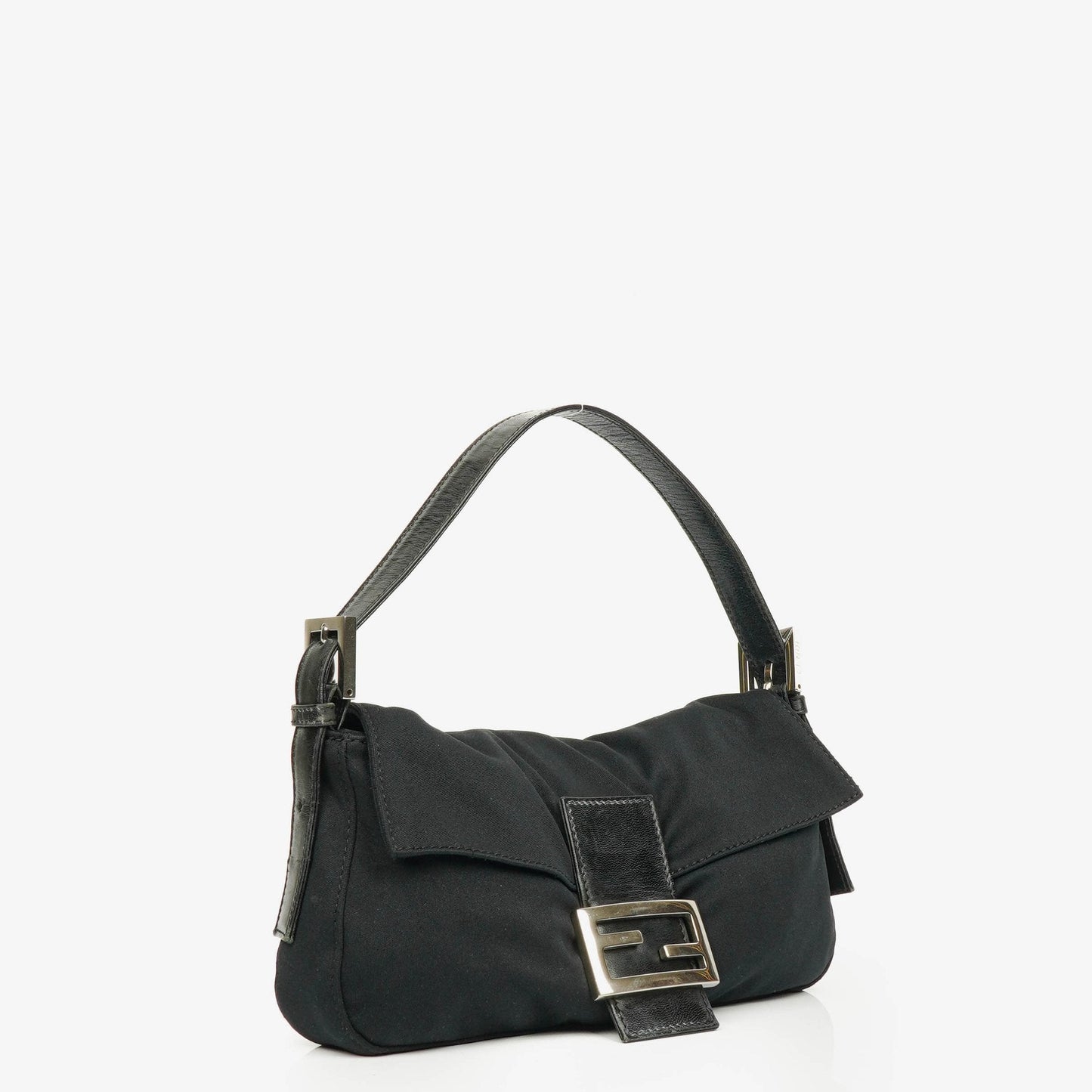 Fendi Baguette Schultertasche aus schwarzem Neopren