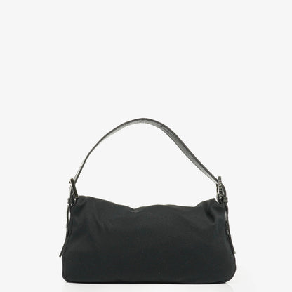 Fendi Baguette Schultertasche aus schwarzem Neopren
