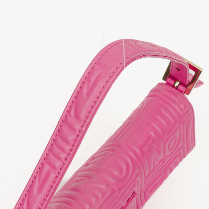 Fendi Baguette Schultertasche aus Nappa in Logo/Fuxia