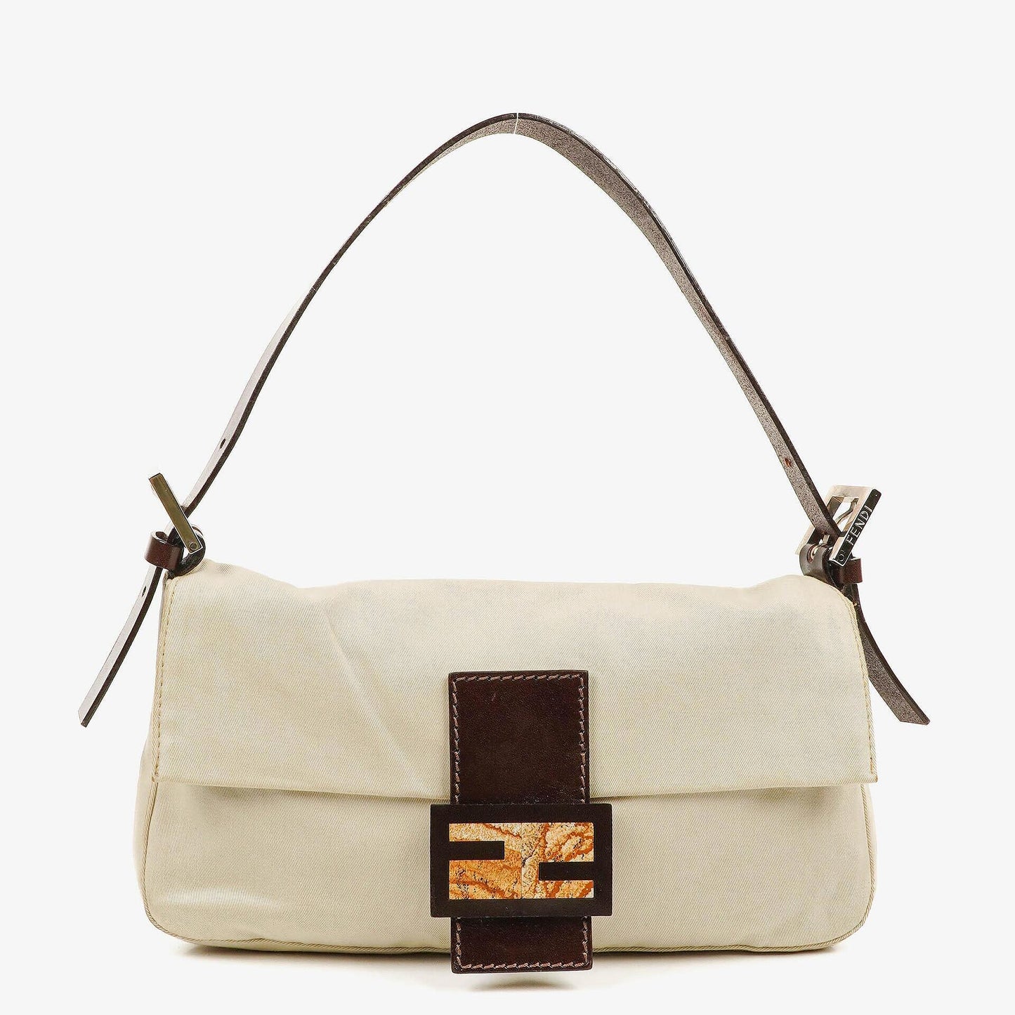 Fendi Baguette Schultertasche in neutraler Farbe