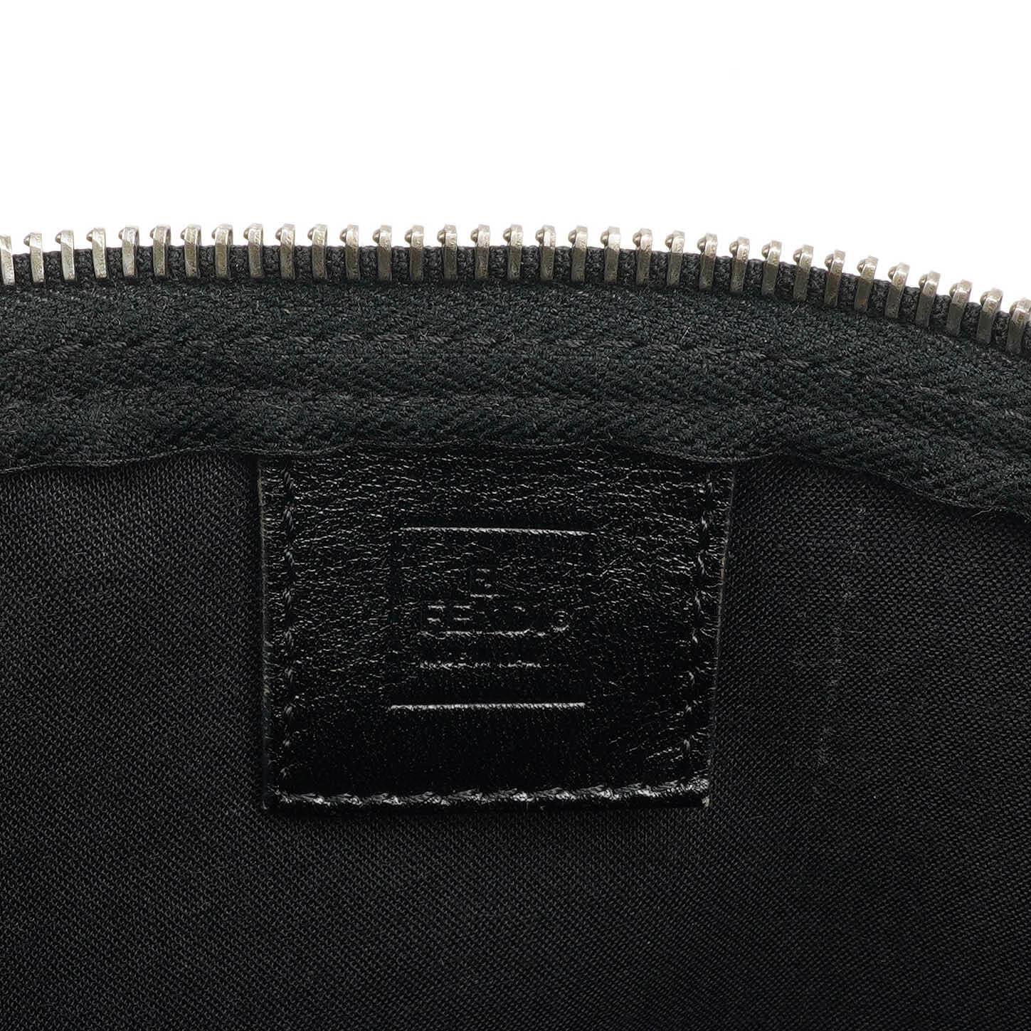 Fendi Baguette Zucchino Handtasche Schwarz Canvas