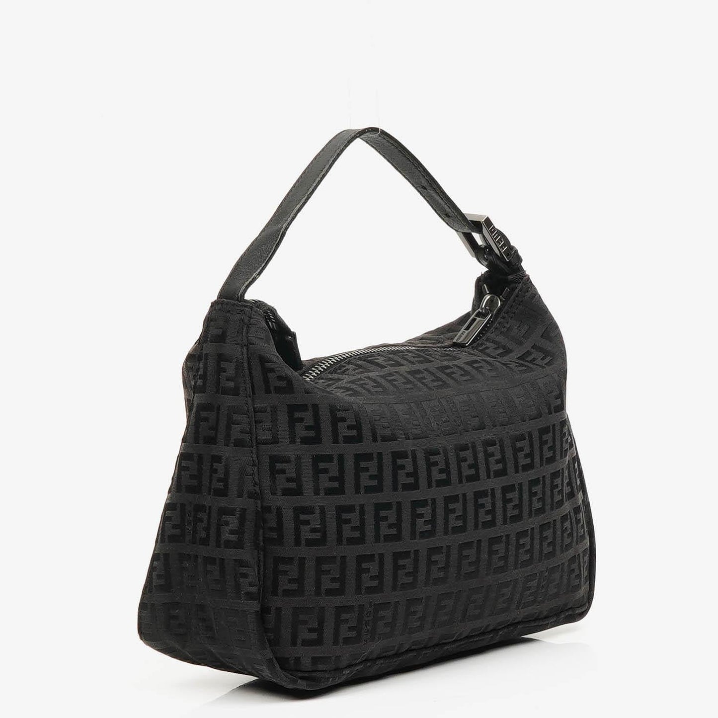 Fendi Baguette Zucchino Handtasche Schwarz Canvas