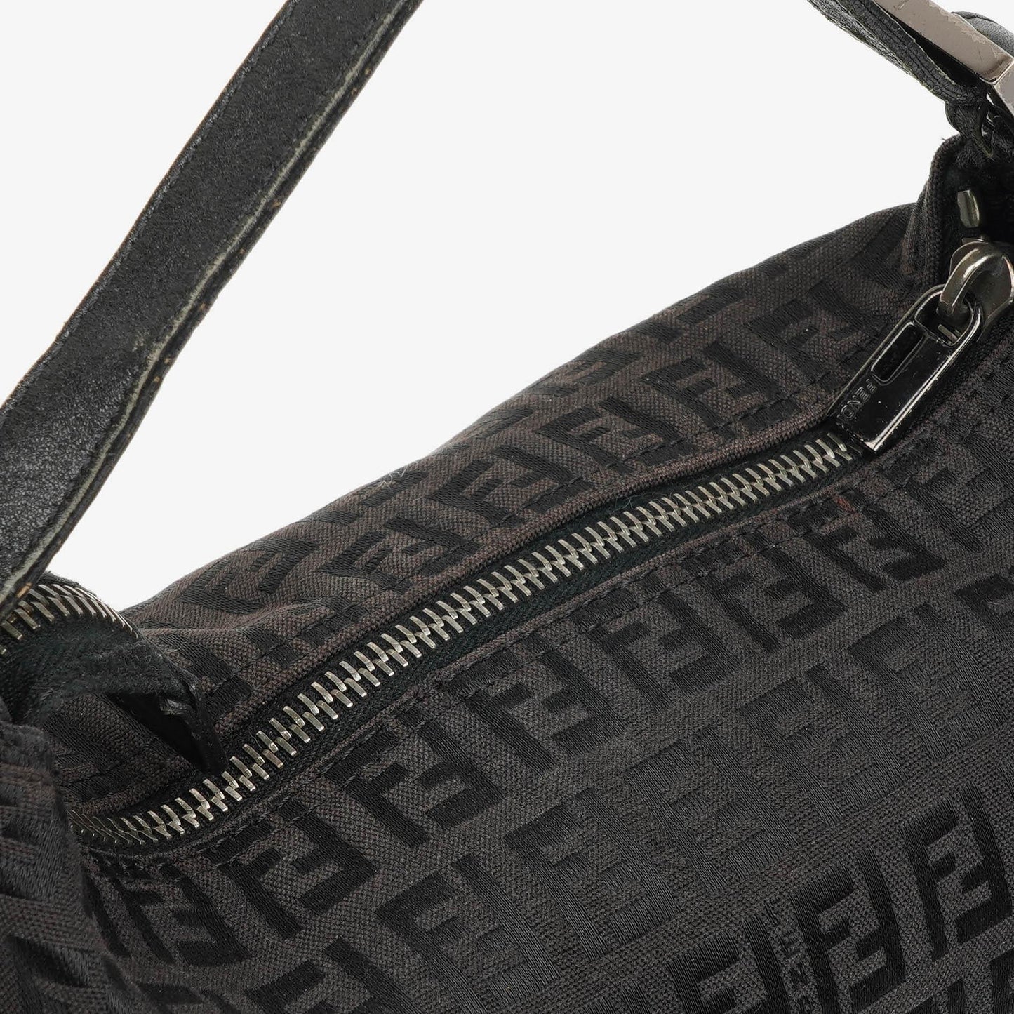 Fendi Baguette Zucchino Handtasche Schwarz Canvas