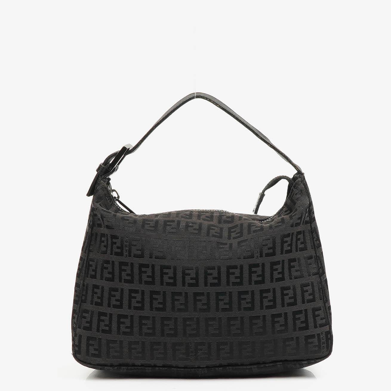 Fendi Baguette Zucchino Handtasche Schwarz Canvas