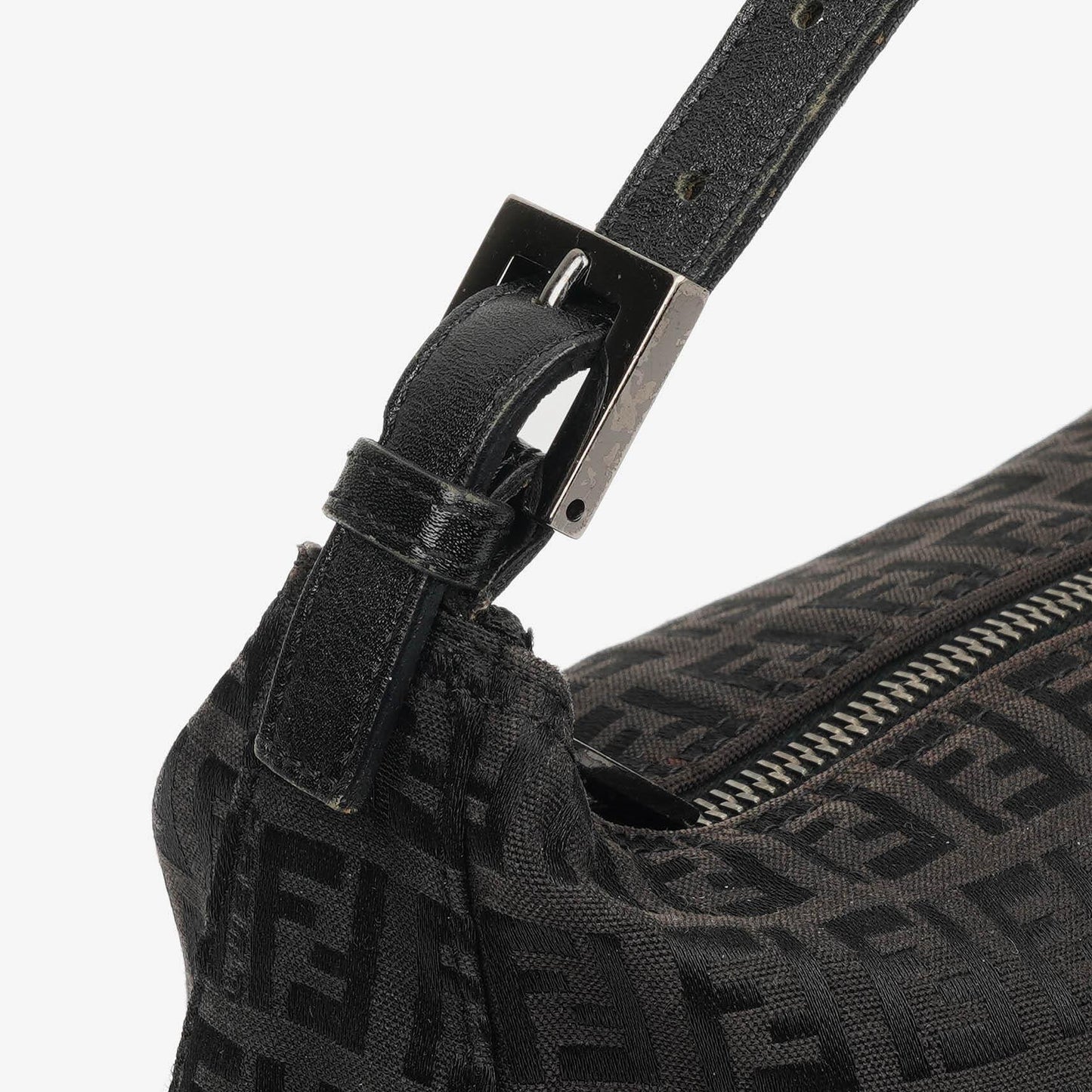 Fendi Baguette Zucchino Handtasche Schwarz Canvas