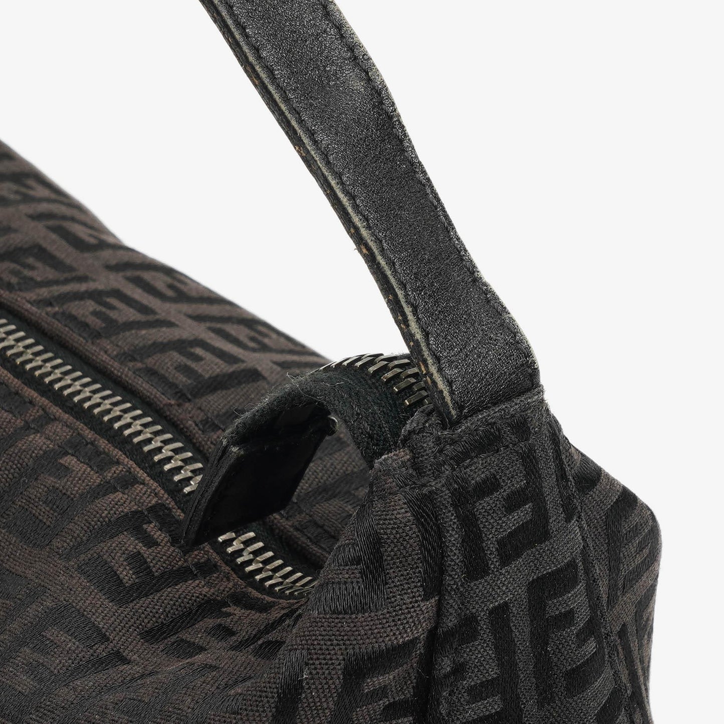 Fendi Baguette Zucchino Handtasche Schwarz Canvas
