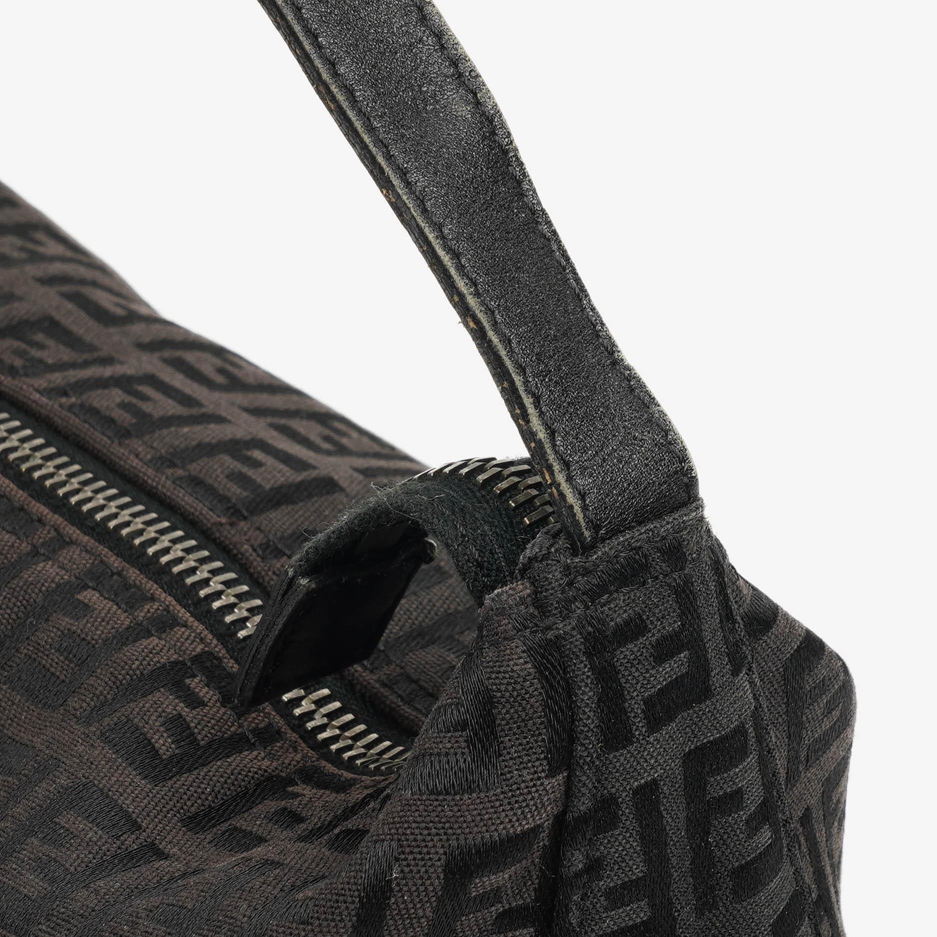 Fendi Baguette Zucchino Handtasche Schwarz Canvas