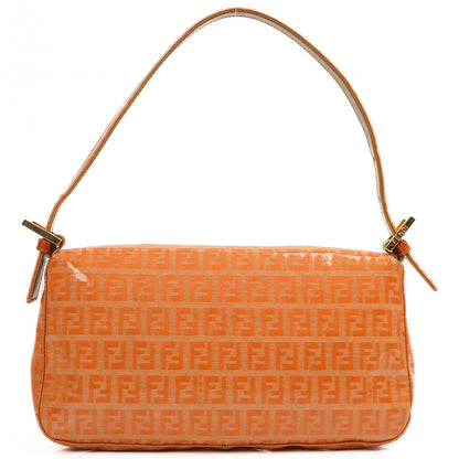 Fendi Baguette Zucchino FF Orange Vinyl Schultertasche
