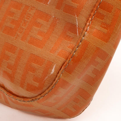 Fendi Baguette Zucchino FF Orange Vinyl Schultertasche