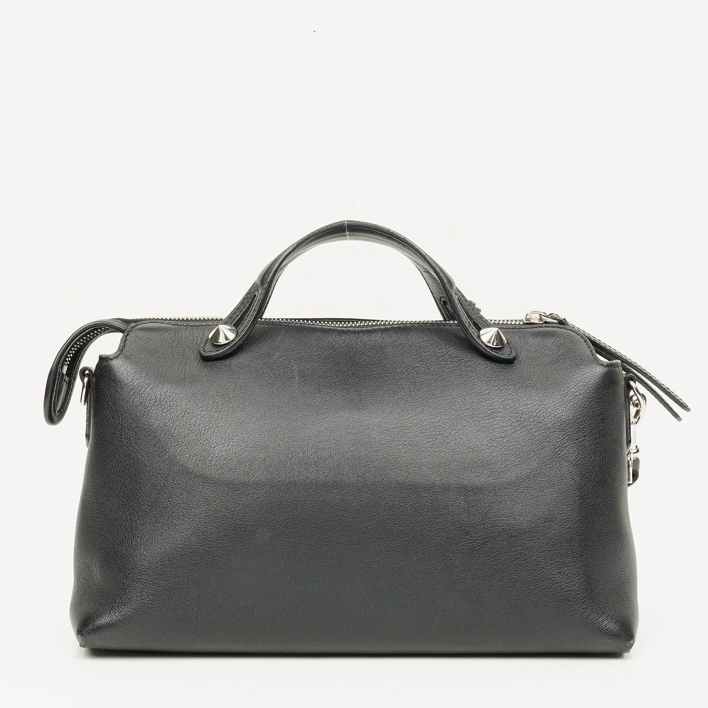 Fendi Große By The Way Tasche aus schwarzem genarbtem Kalbsleder