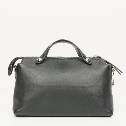 Fendi Große By The Way Tasche aus schwarzem genarbtem Kalbsleder