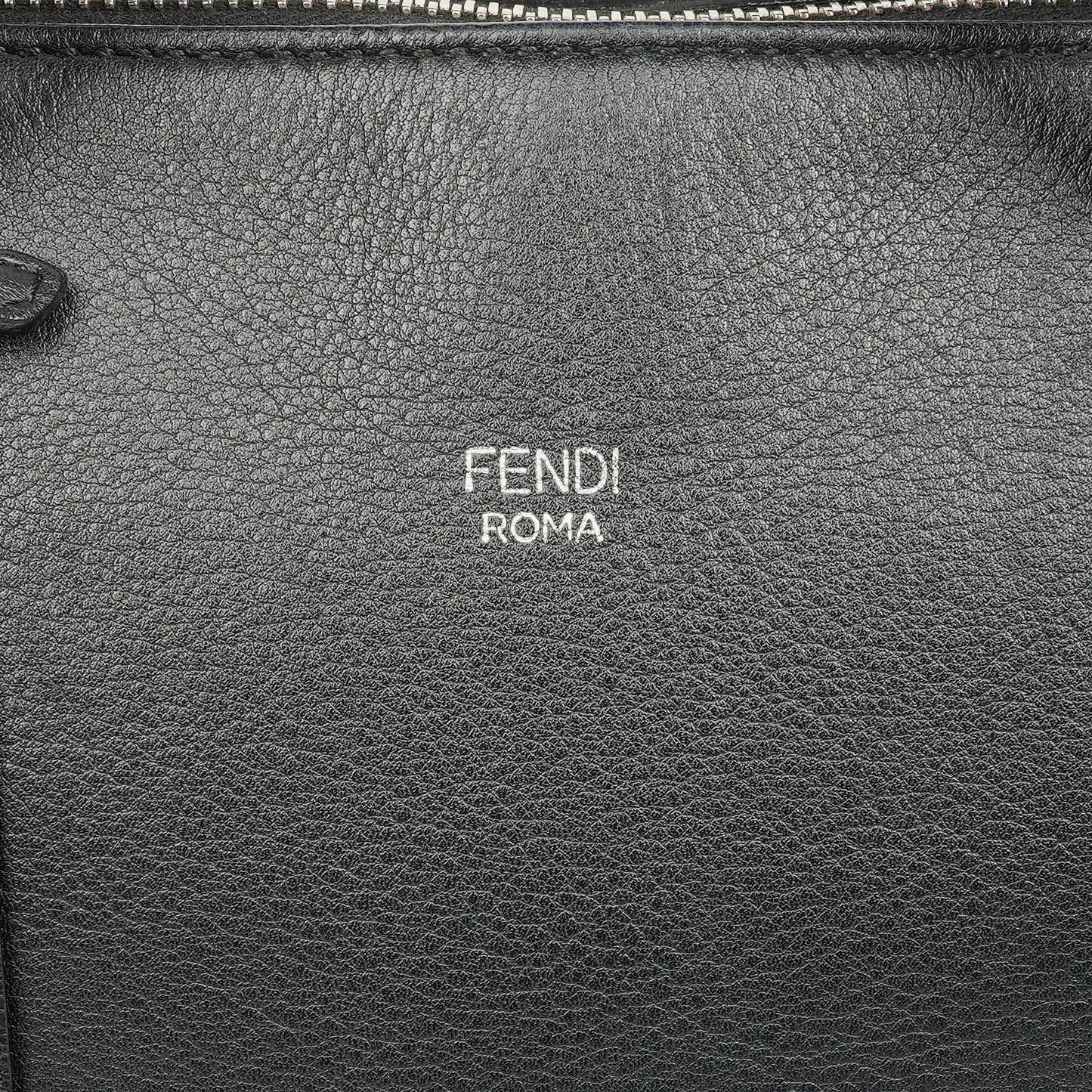 Fendi Große By The Way Tasche aus schwarzem genarbtem Kalbsleder
