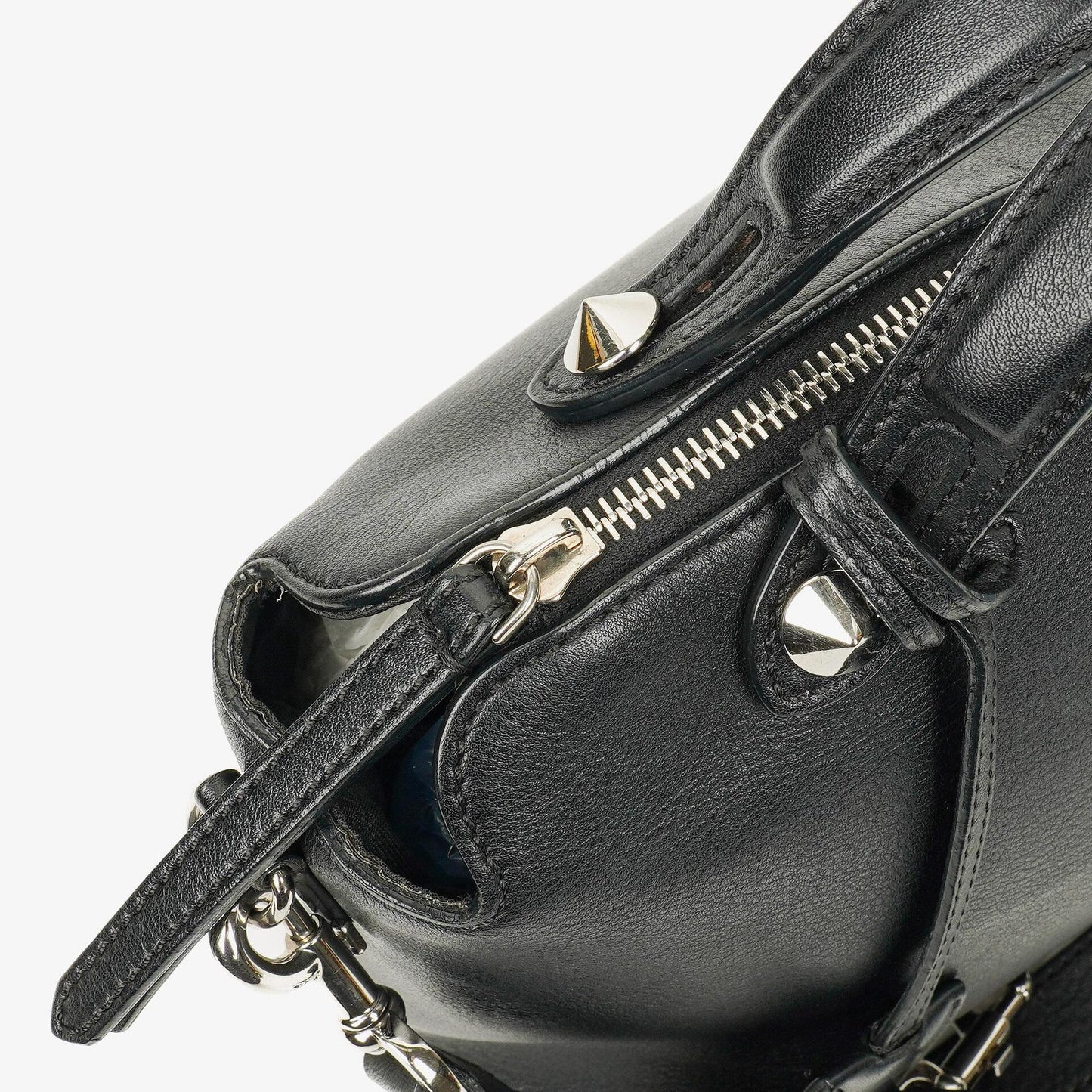 Fendi Große By The Way Tasche aus schwarzem genarbtem Kalbsleder
