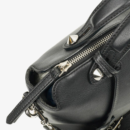 Fendi Große By The Way Tasche aus schwarzem genarbtem Kalbsleder