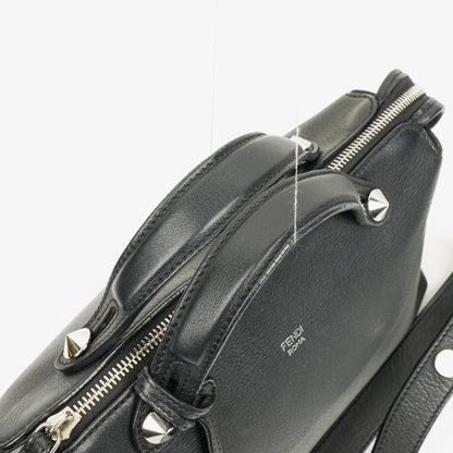 Fendi Große By The Way Tasche aus schwarzem genarbtem Kalbsleder