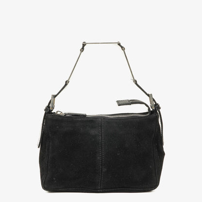 Fendi Kleine Hobo Tasche aus schwarzem Wildleder
