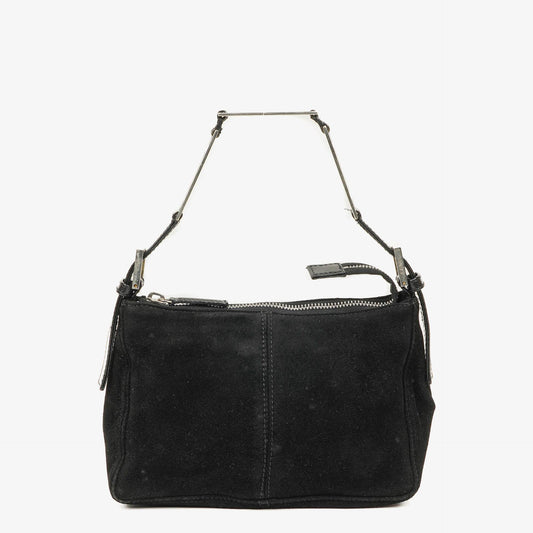 Fendi Kleine Hobo Tasche aus schwarzem Wildleder