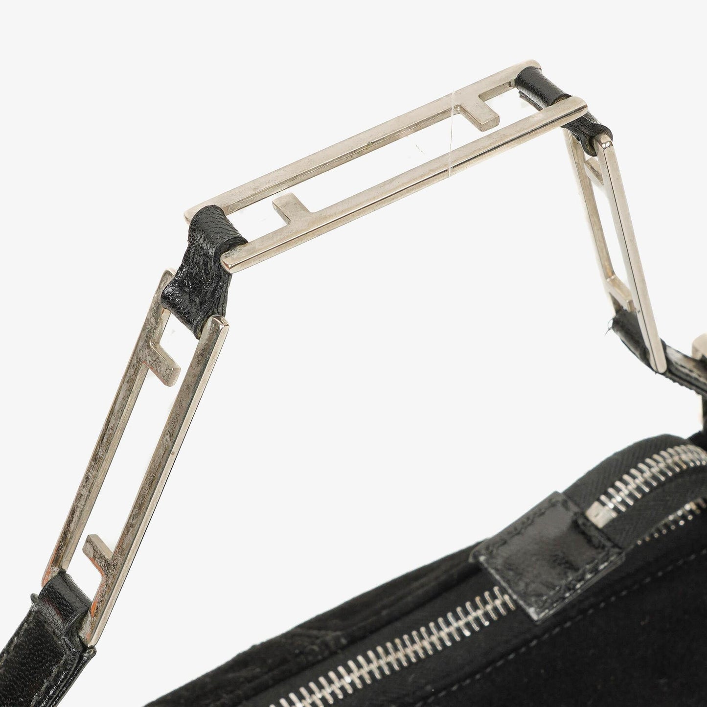 Fendi Kleine Hobo Tasche aus schwarzem Wildleder