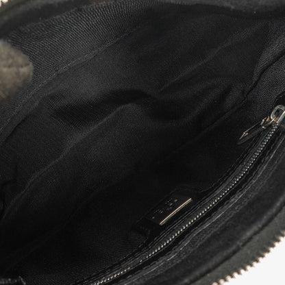 Fendi Kleine Hobo Tasche aus schwarzem Wildleder