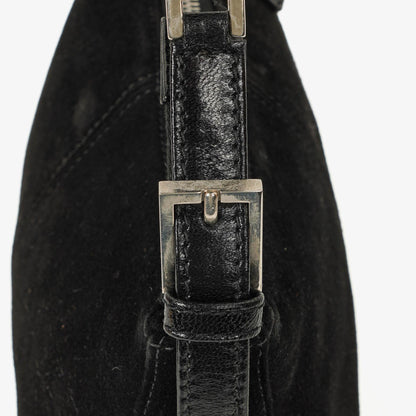 Fendi Kleine Hobo Tasche aus schwarzem Wildleder