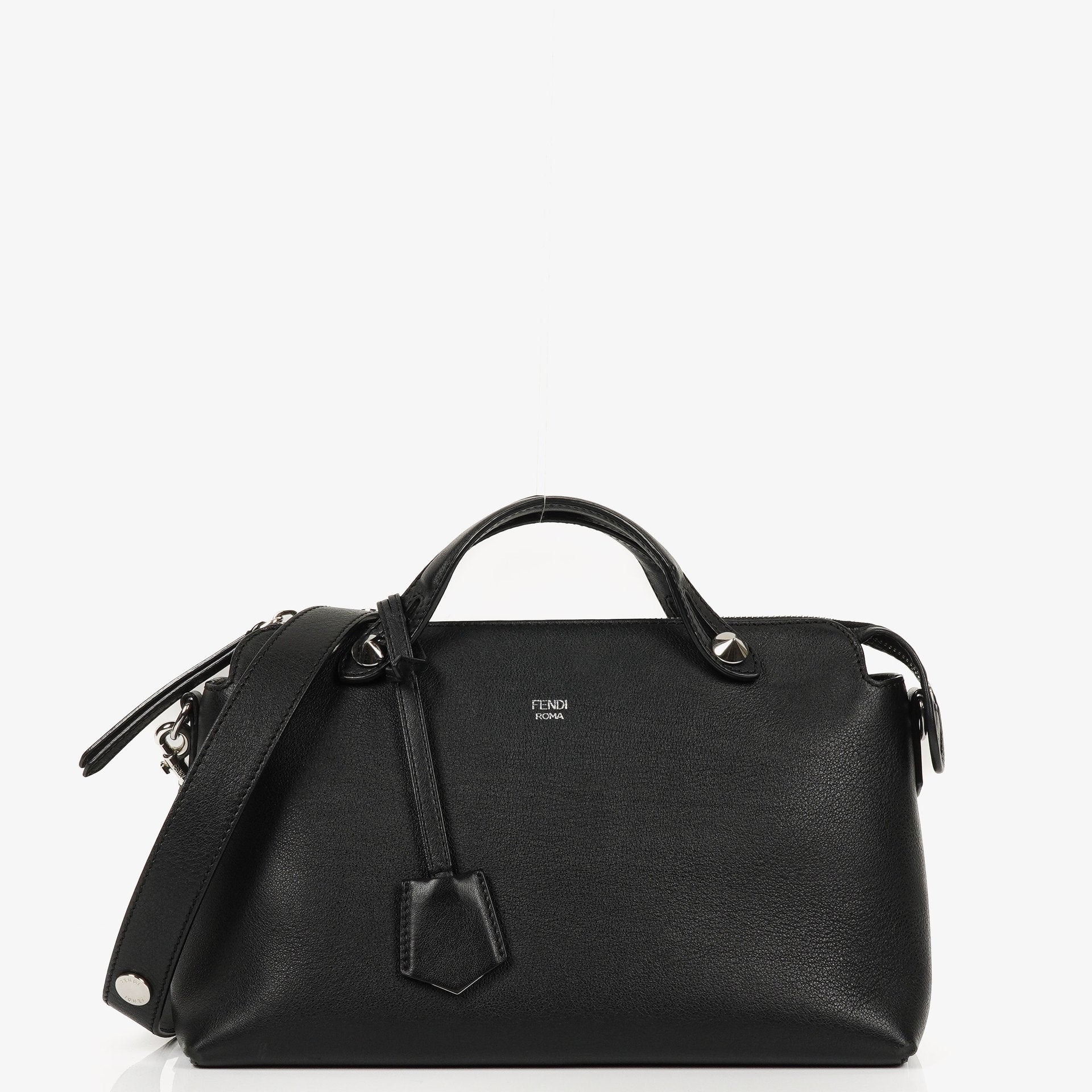 Fendi By The Way Medium Boston Tasche aus schwarzem Leder