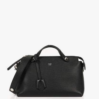 Fendi By The Way Medium Boston Tasche aus schwarzem Leder