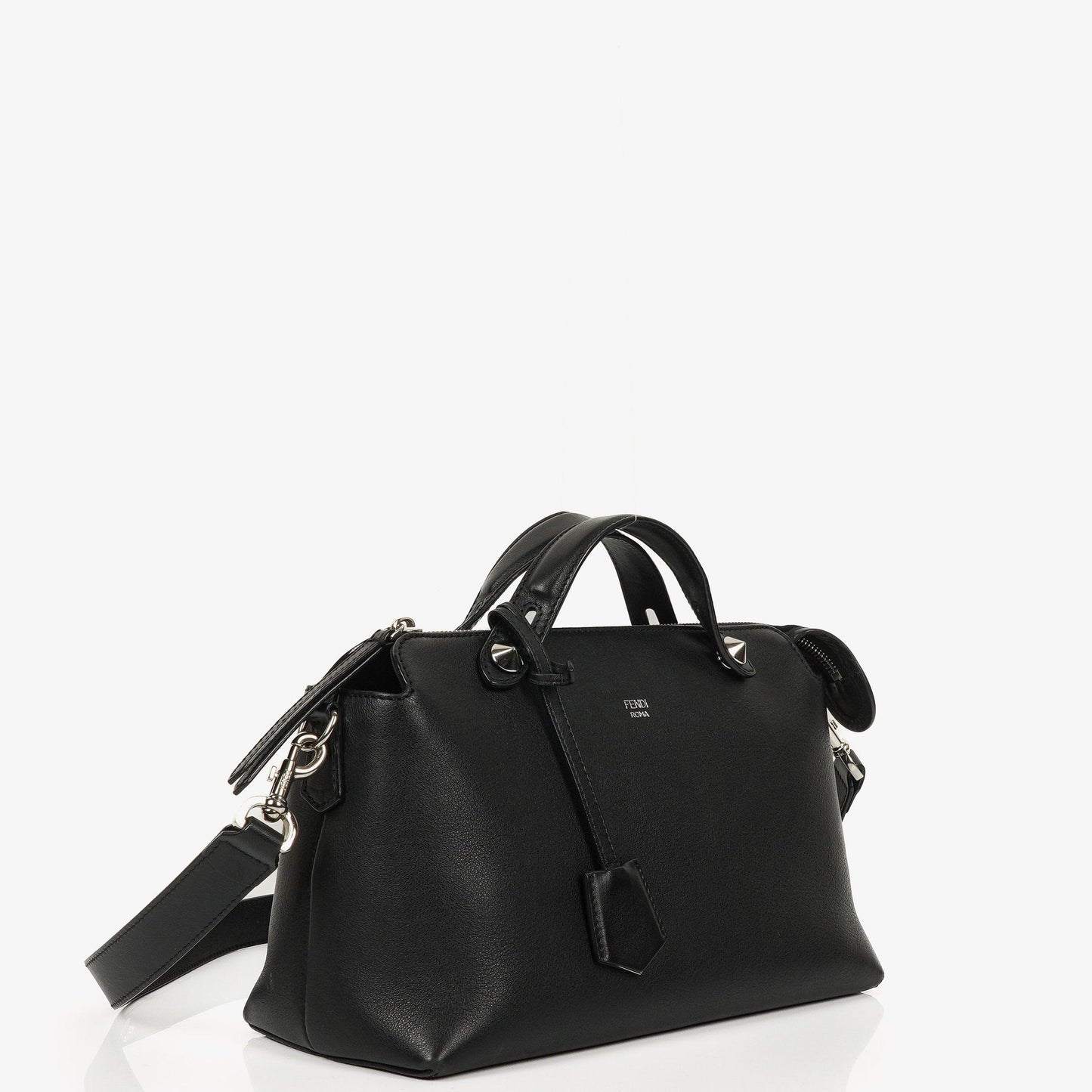 Fendi By The Way Medium Boston Tasche aus schwarzem Leder