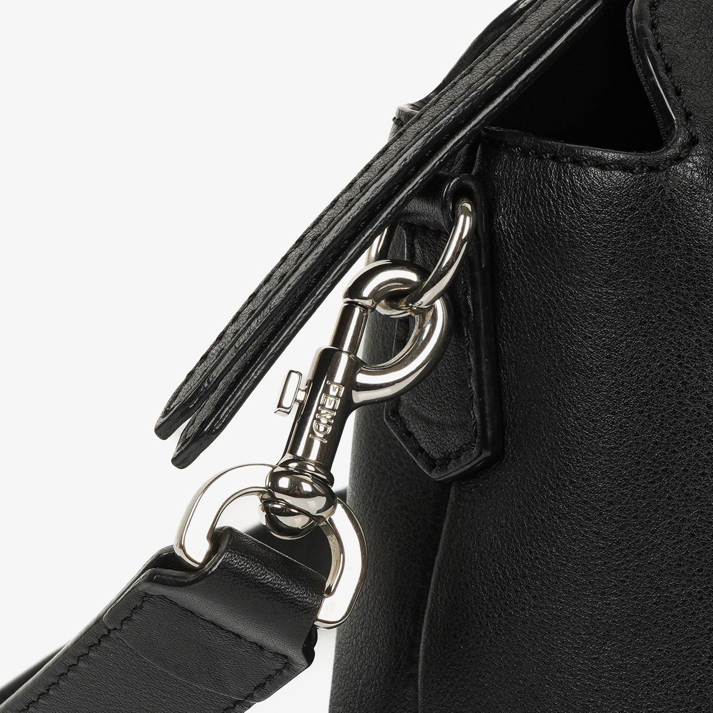Fendi By The Way Medium Boston Tasche aus schwarzem Leder