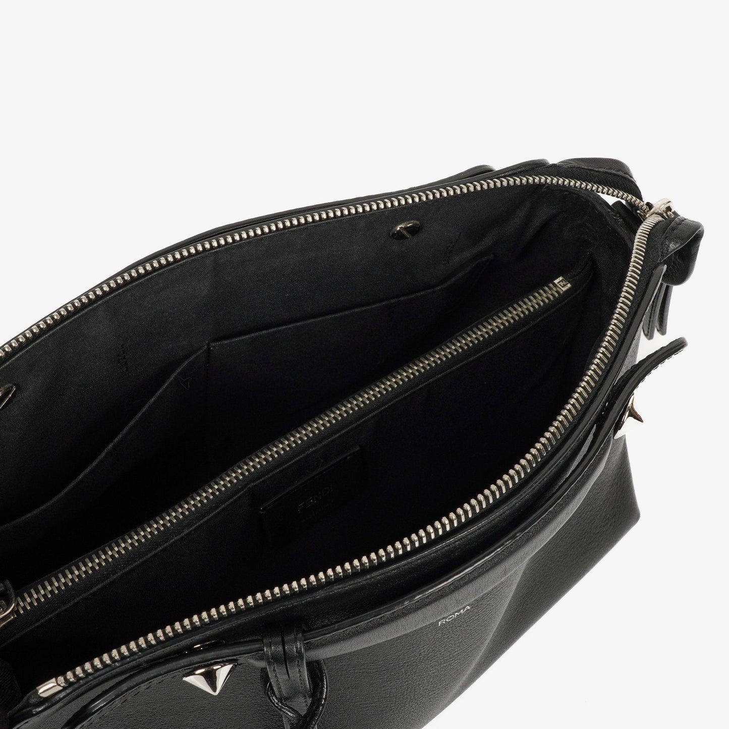 Fendi By The Way Medium Boston Tasche aus schwarzem Leder