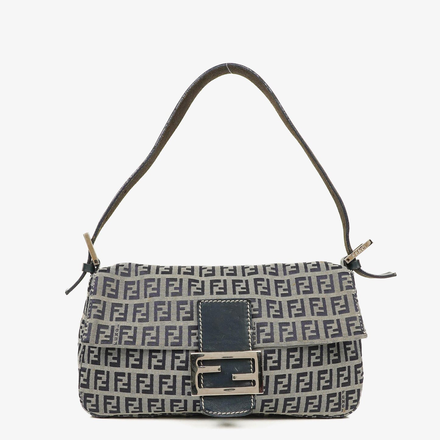 Fendi FF Zucchino Baguette in Navy