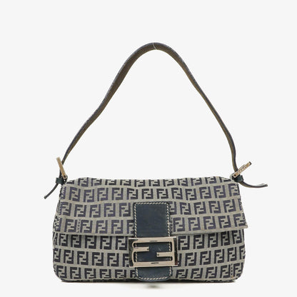 Fendi FF Zucchino Baguette in Navy