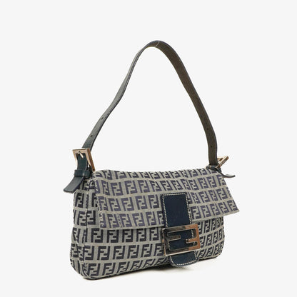 Fendi FF Zucchino Baguette in Navy