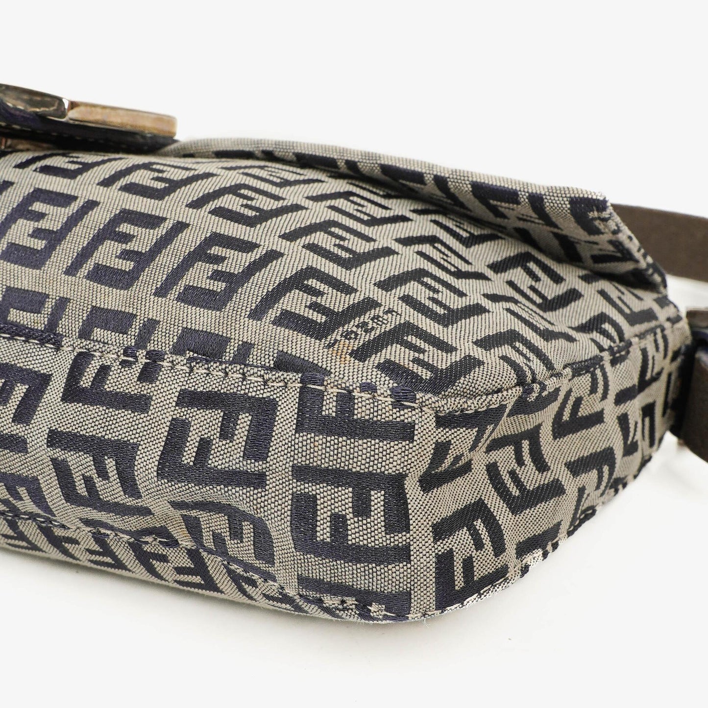 Fendi FF Zucchino Baguette in Navy